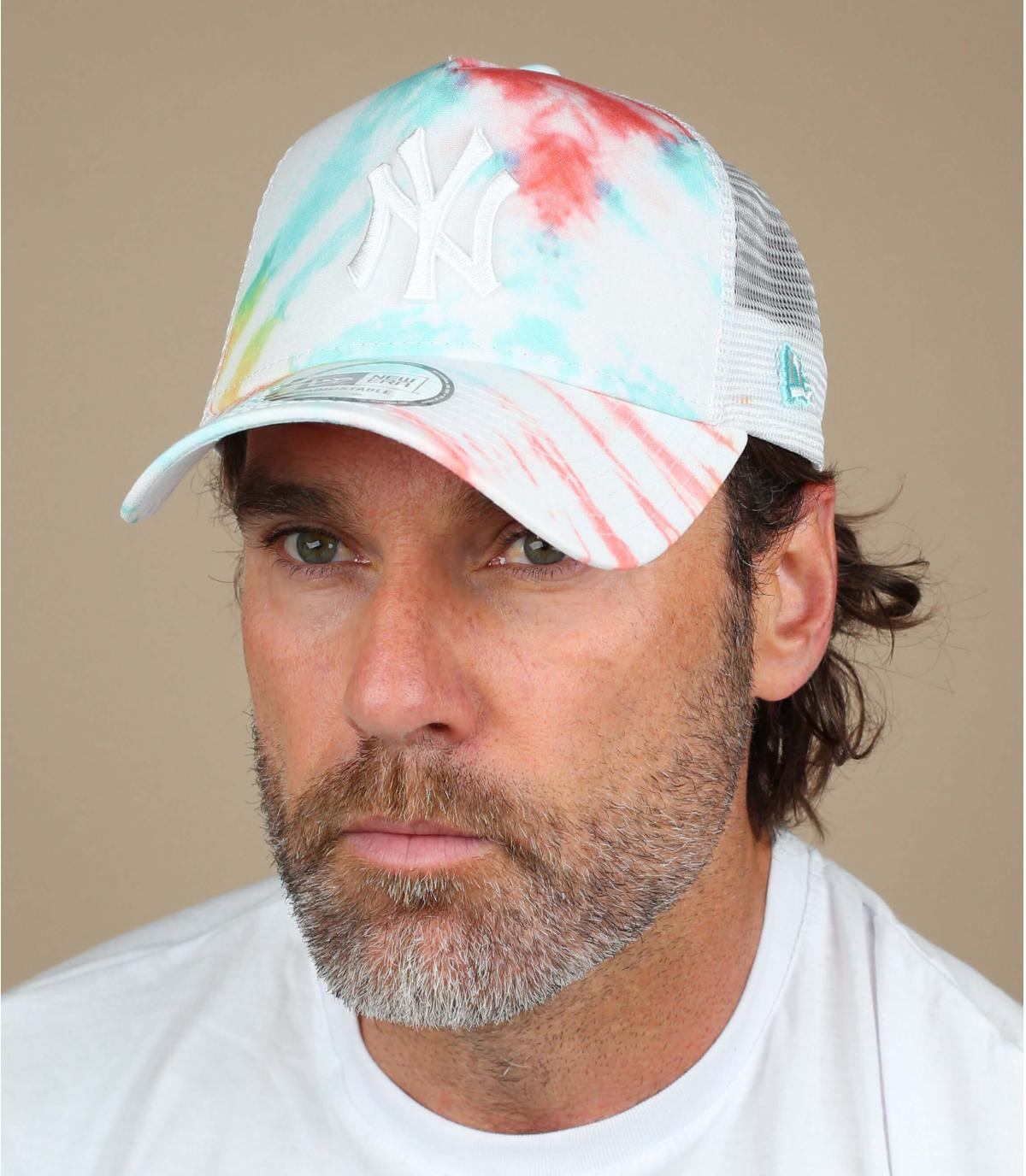 NY tie dye trucker Tie Dye NY white